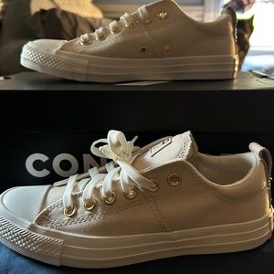 Cream and Gold Converse Women’s All Stars